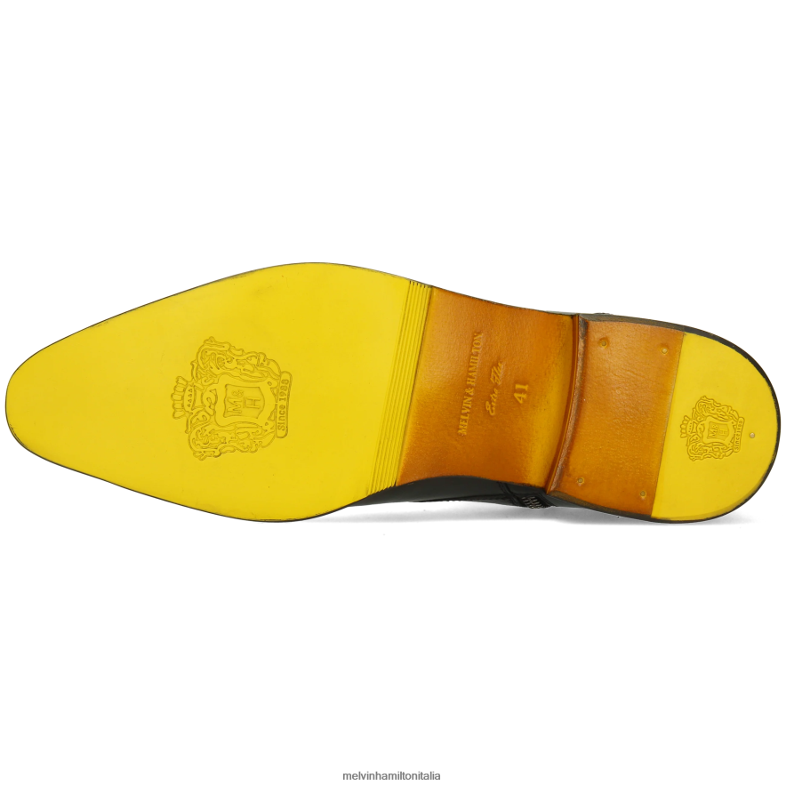 Esso Melvin & Hamilton uomini elvis 25 nero stivaletti L80P2P1