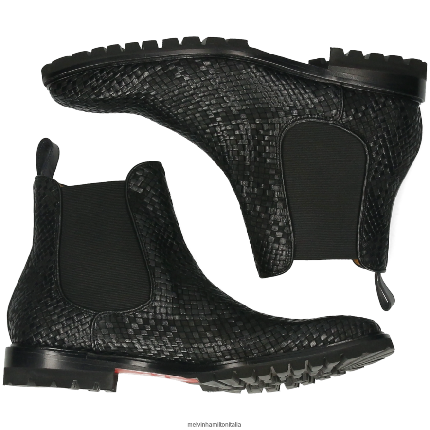 esso Melvin & Hamilton uomini Carlo 5 nero stivaletti L80P2P122