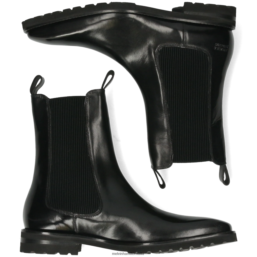 esso Melvin & Hamilton uomini Clark 49 nero stivaletti L80P2P56