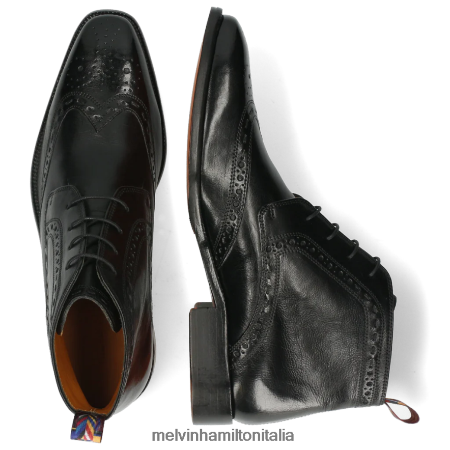 esso Melvin & Hamilton uomini Jeff7 nero stivaletti L80P2P126