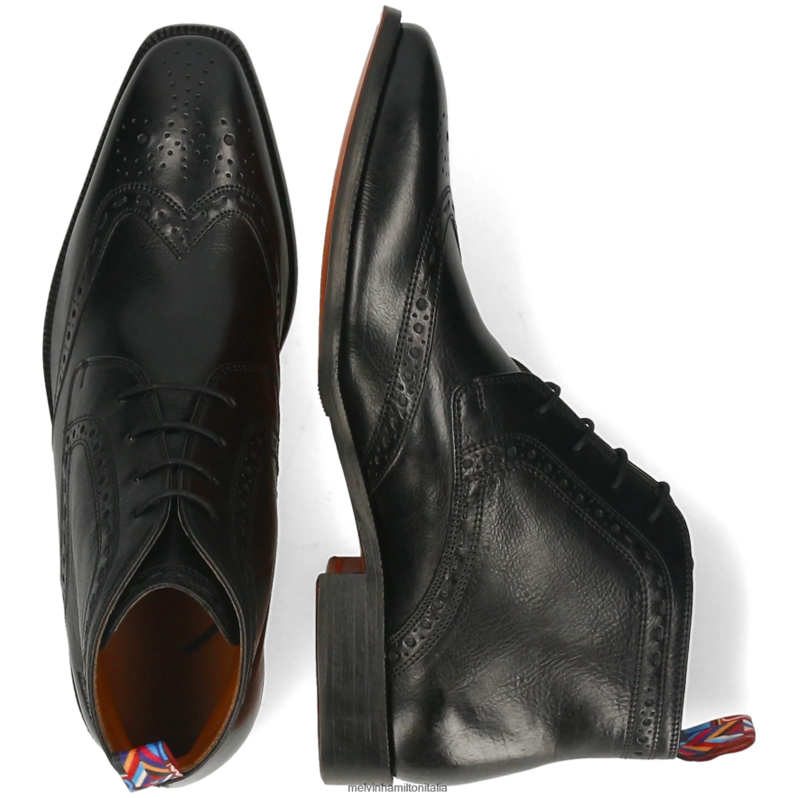 esso Melvin & Hamilton uomini Jeff7 nero stivaletti L80P2P6