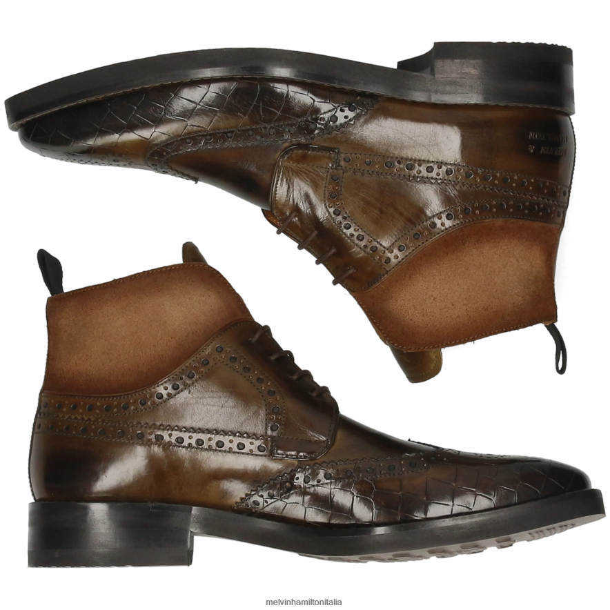 esso Melvin & Hamilton uomini Jeff 34 cachi stivaletti L80P2P106