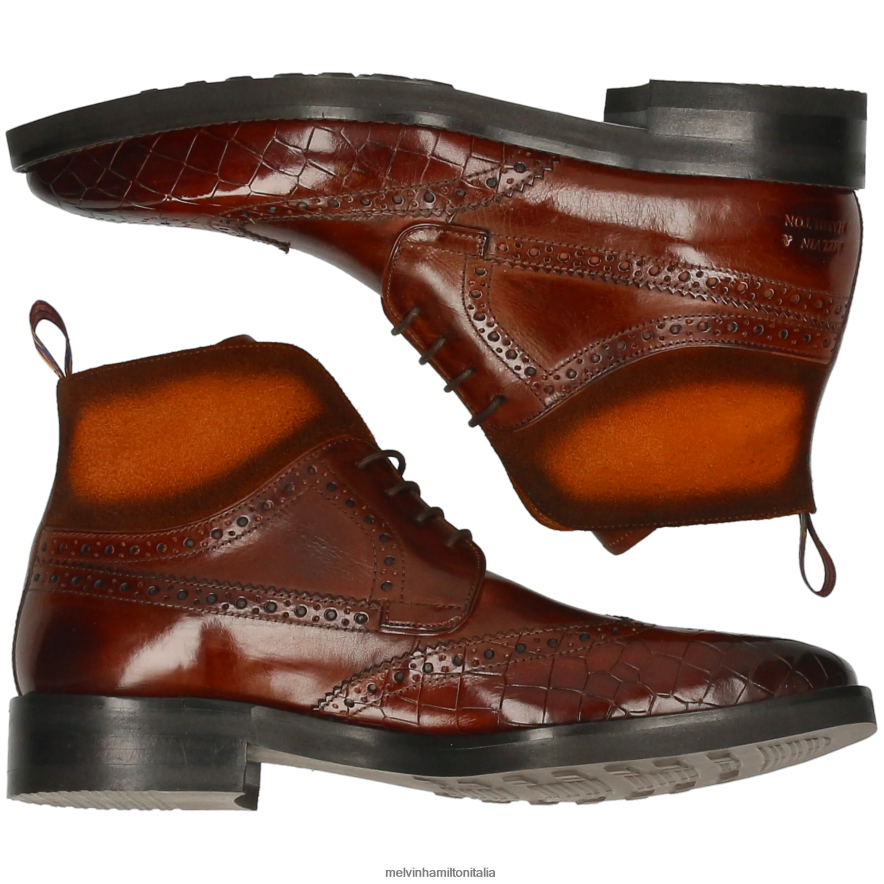 esso Melvin & Hamilton uomini Jeff 34 marrone stivaletti L80P2P85