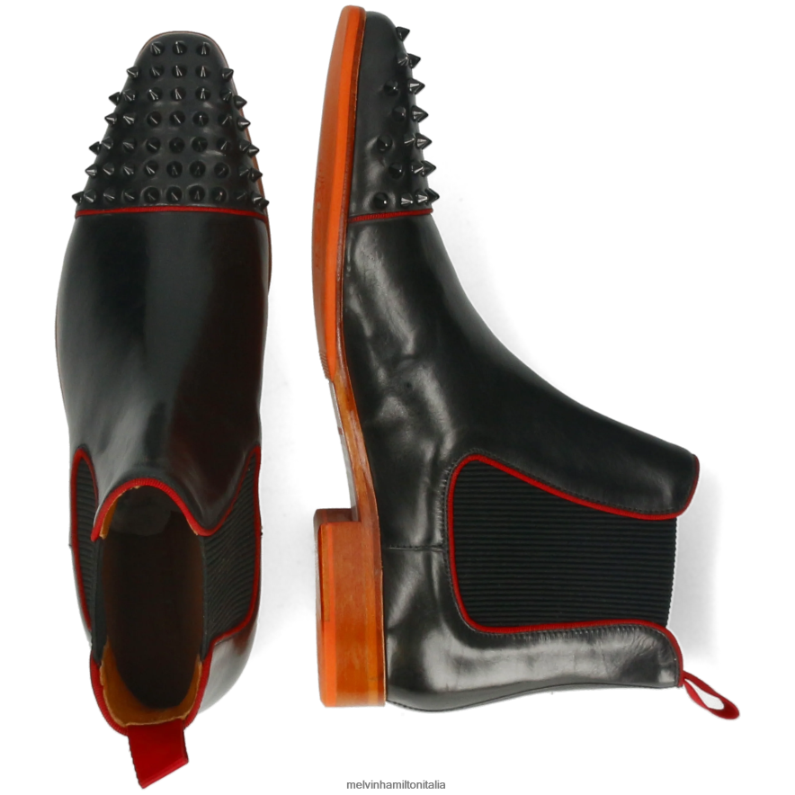 esso Melvin & Hamilton uomini Lewis 57 nero stivaletti L80P2P8