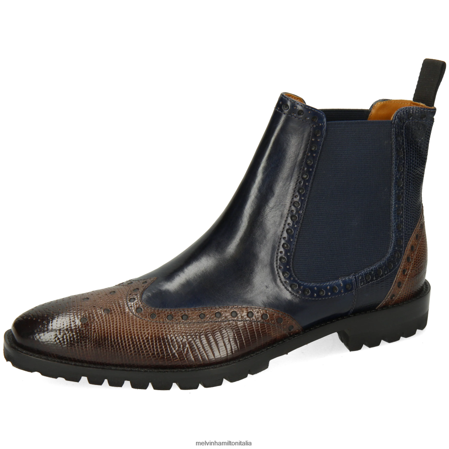 esso Melvin & Hamilton uomini Martino 5 blu stivaletti L80P2P19