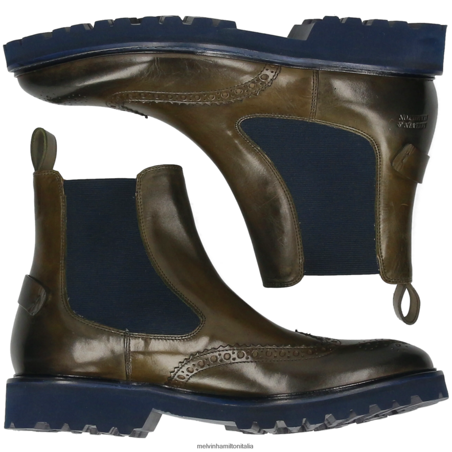 esso Melvin & Hamilton uomini Matteo 49 cachi stivaletti L80P2P82