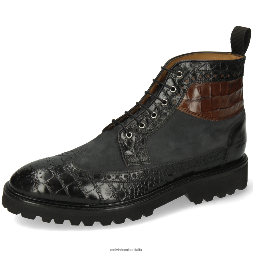 esso Melvin & Hamilton uomini Matteo 9 nero stivaletti L80P2P64