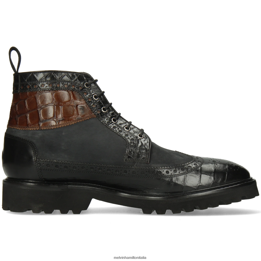 esso Melvin & Hamilton uomini Matteo 9 nero stivaletti L80P2P64