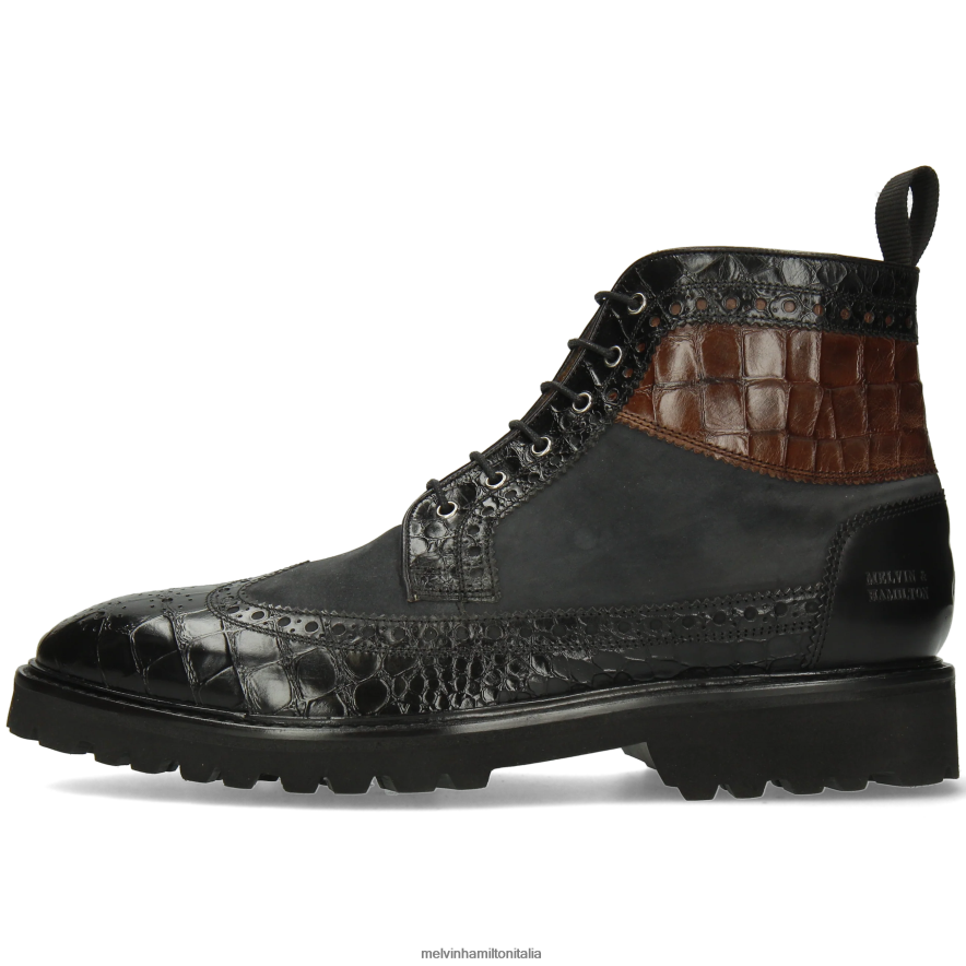 esso Melvin & Hamilton uomini Matteo 9 nero stivaletti L80P2P64