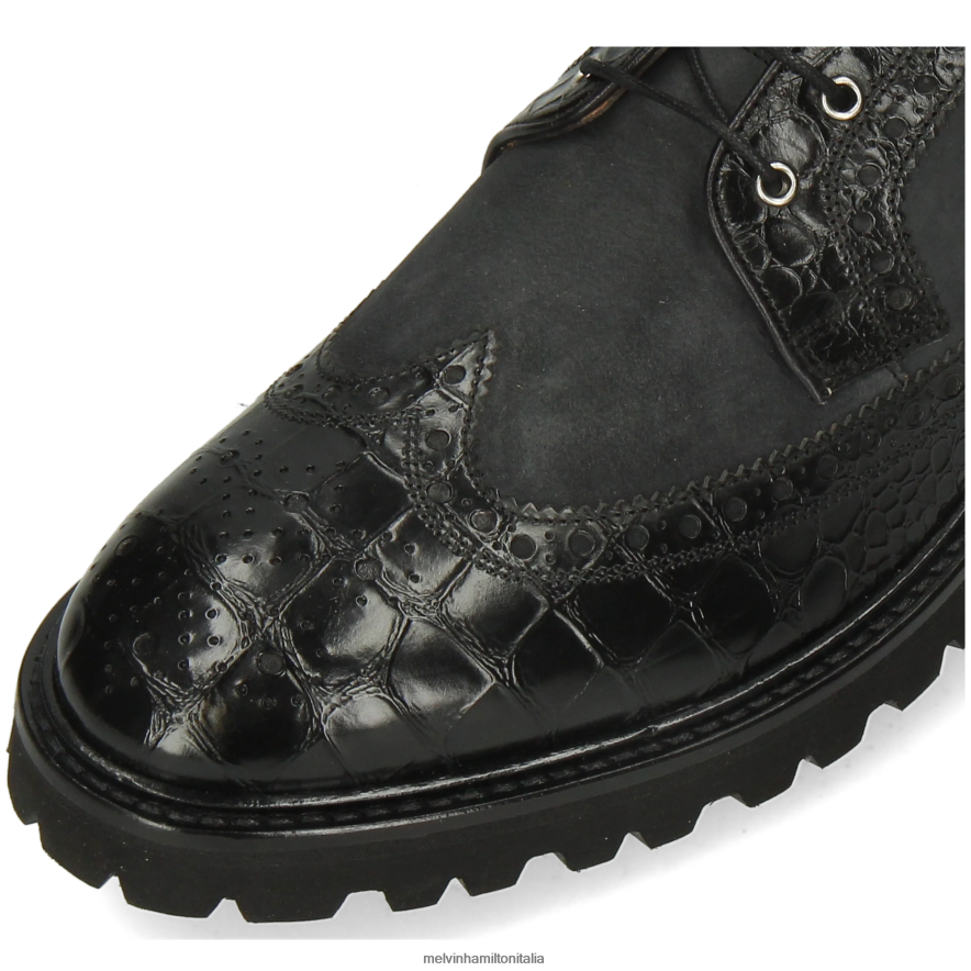 esso Melvin & Hamilton uomini Matteo 9 nero stivaletti L80P2P64
