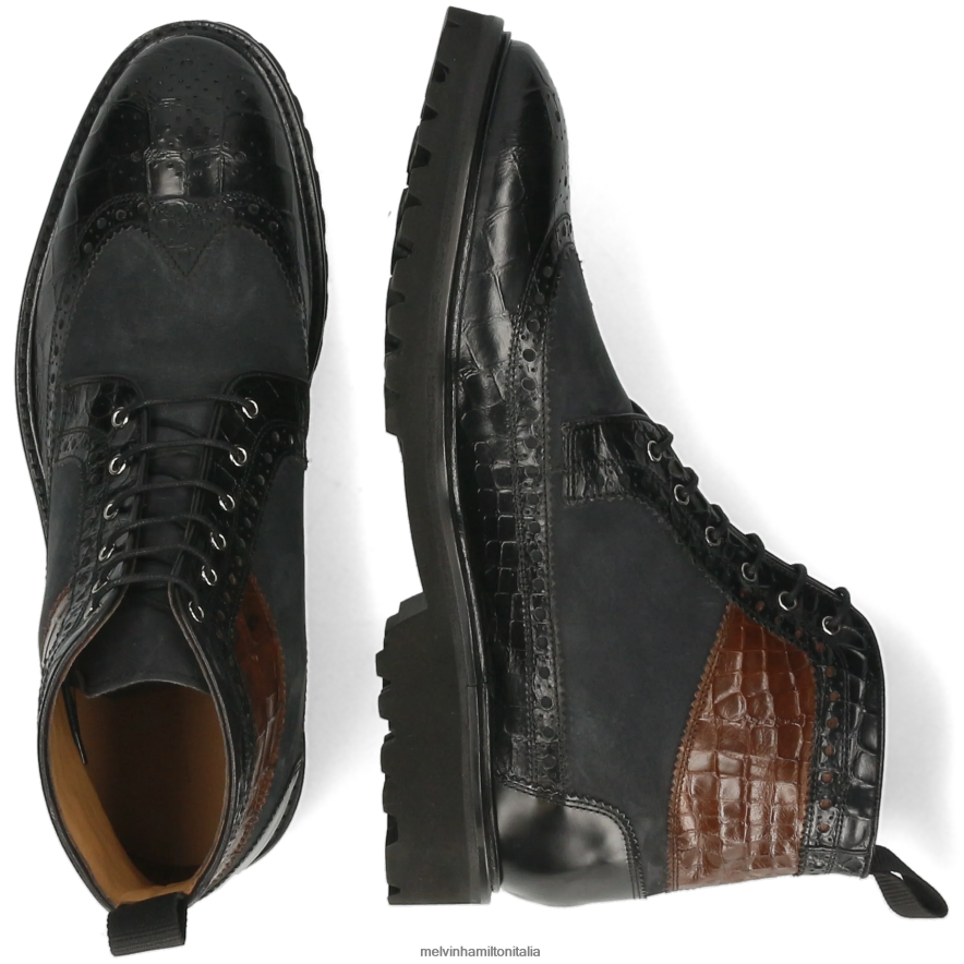 esso Melvin & Hamilton uomini Matteo 9 nero stivaletti L80P2P64