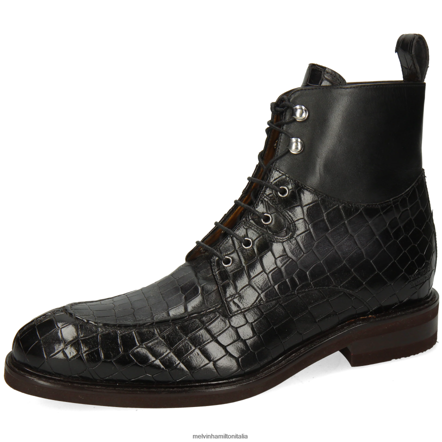 esso Melvin & Hamilton uomini Parker 3 nero stivaletti L80P2P58