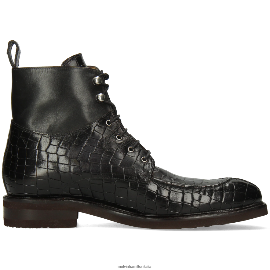 esso Melvin & Hamilton uomini Parker 3 nero stivaletti L80P2P58