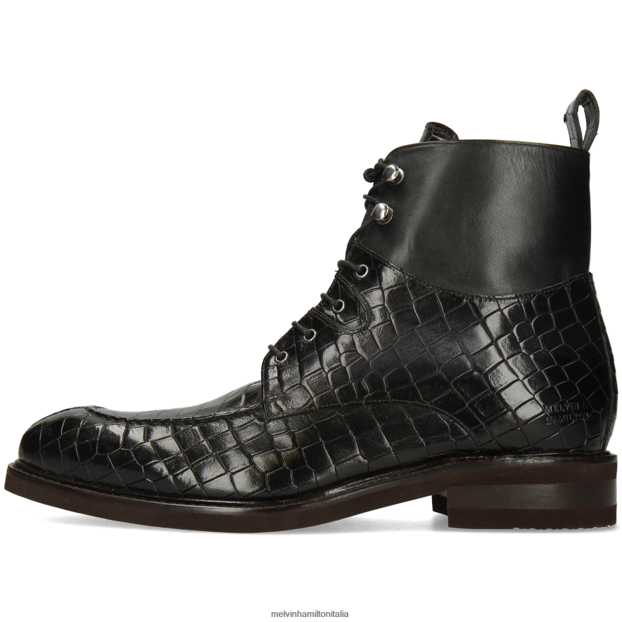 esso Melvin & Hamilton uomini Parker 3 nero stivaletti L80P2P58