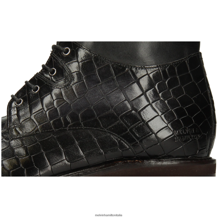 esso Melvin & Hamilton uomini Parker 3 nero stivaletti L80P2P58