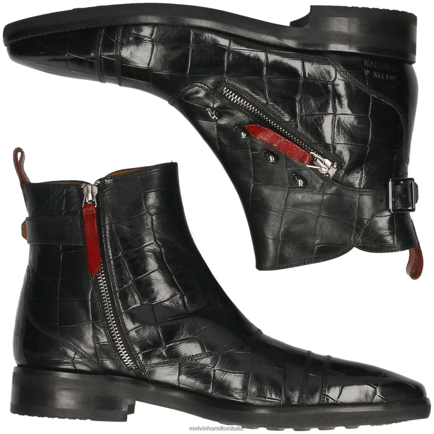esso Melvin & Hamilton uomini elvis 25 nero stivaletti DLT2BB84
