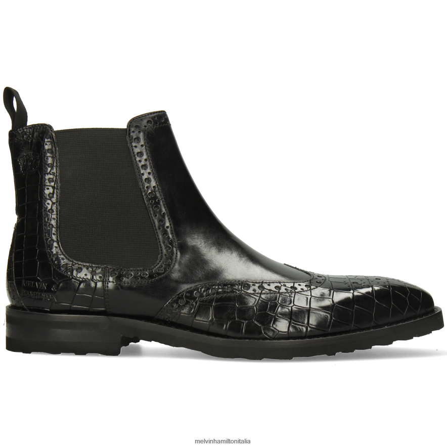 esso Melvin & Hamilton uomini flynn 2 nero stivaletti L80P2P24