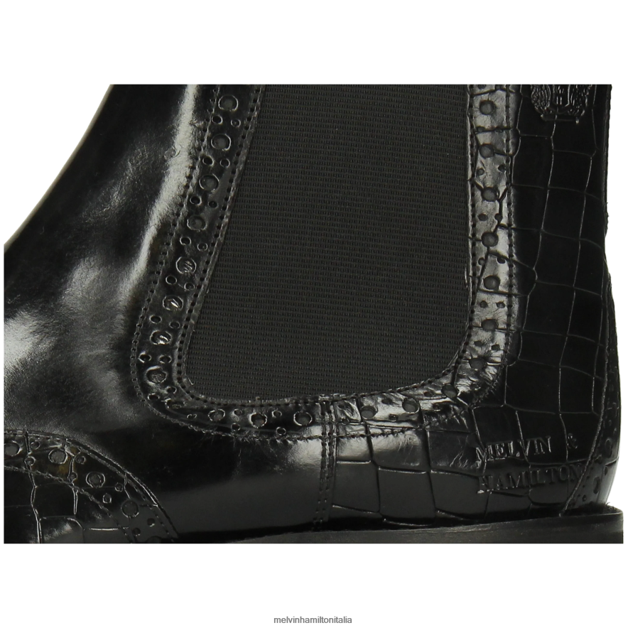 esso Melvin & Hamilton uomini flynn 2 nero stivaletti L80P2P24