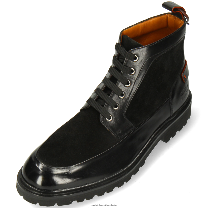 esso Melvin & Hamilton uomini forare 23 nero stivaletti L80P2P41