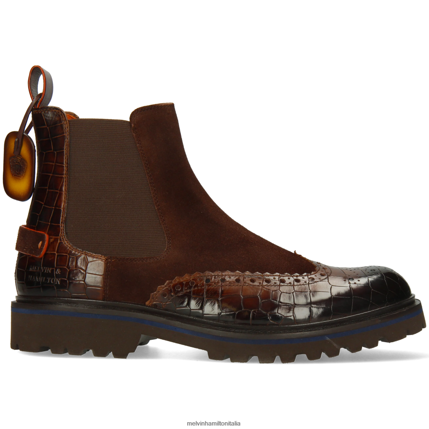 esso Melvin & Hamilton uomini forare 26 marrone stivaletti L80P2P101