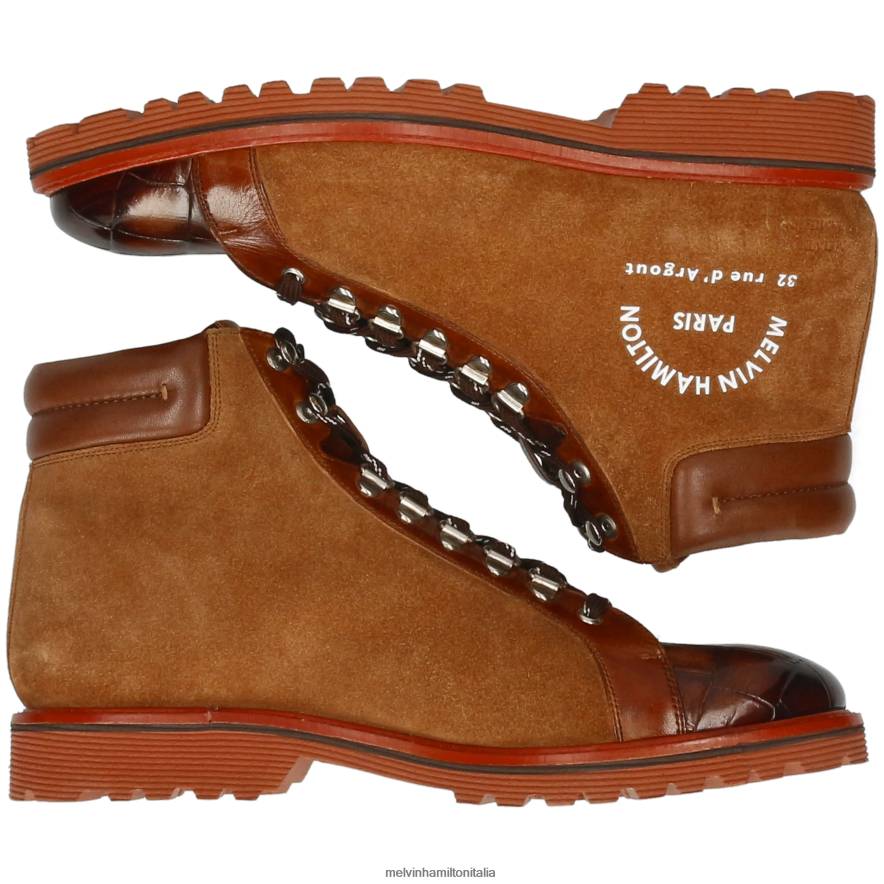 esso Melvin & Hamilton uomini trevor 33 marrone stivaletti L80P2P83