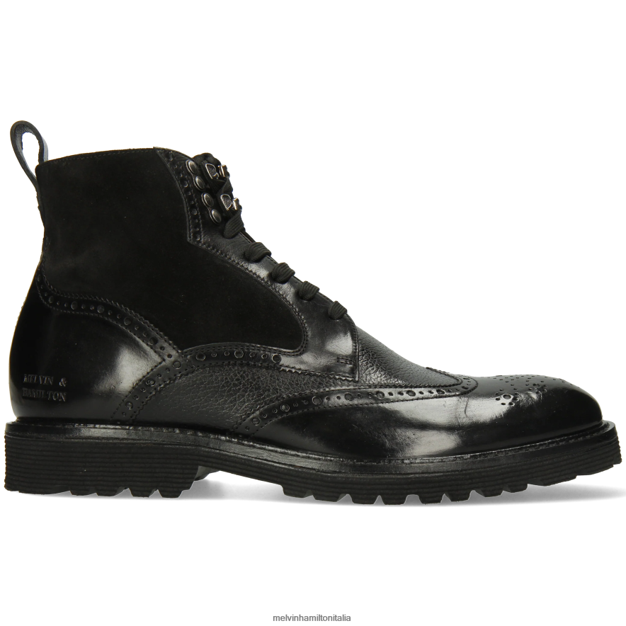 esso Melvin & Hamilton uomini trevor 34 nero stivaletti L80P2P62